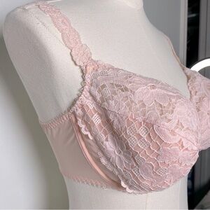 Lejaby Pink Lace Underwire Bra size 36E Made in France